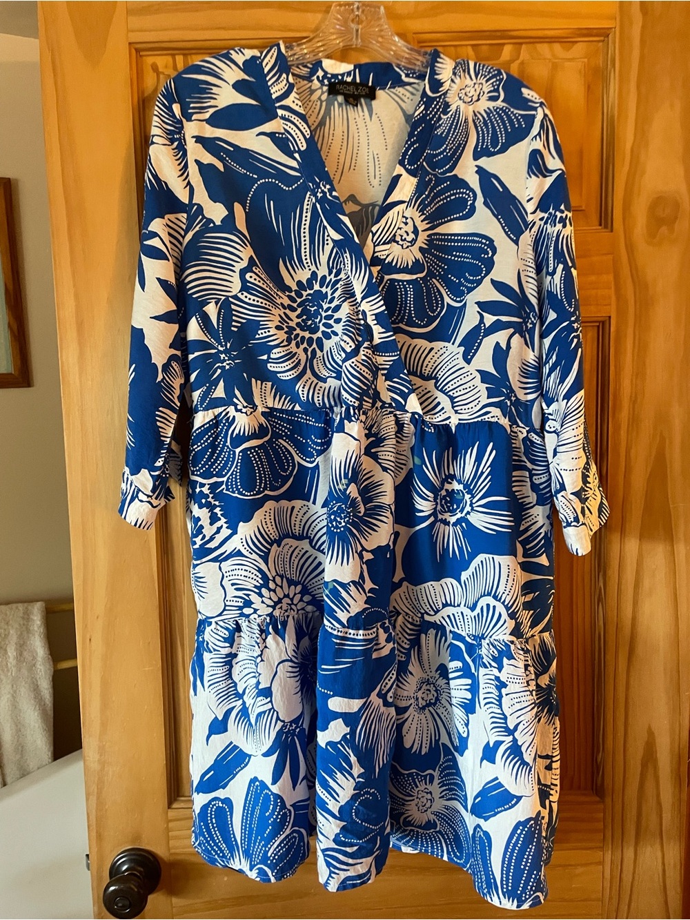 Rachel Zoe Blue and White Floral Midi Dress